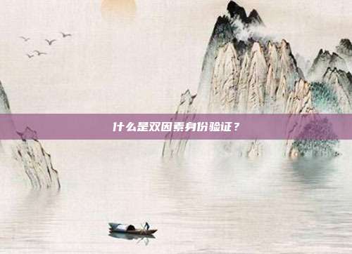 什么是双因素身份验证？