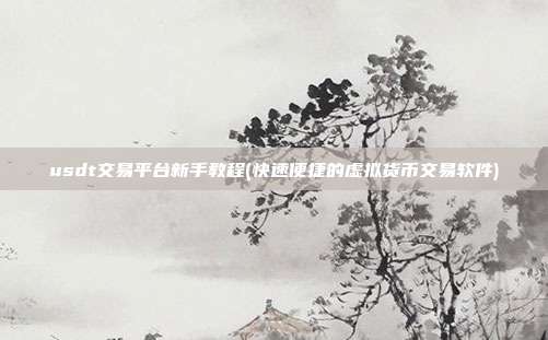 usdt交易平台新手教程(快速便捷的虚拟货币交易软件)